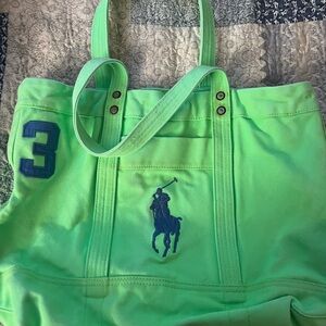 Ralph Lauren Neon Green Tote Bag